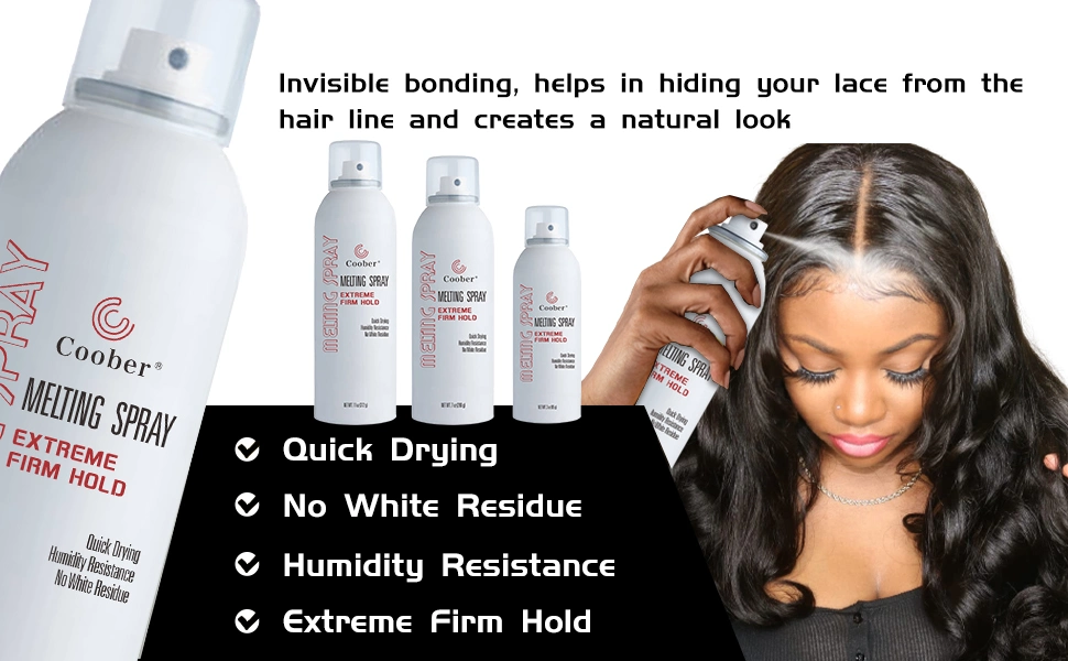 Wig Melting Lace Bond Adhesive Spray Quick Dry Extreme Hold Melt Me Down Spray Vendor